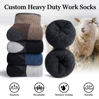 Chaussettes de travail en laine matelassées avec logo personnalisé, chaussettes de sécurité pour hommes, respirantes, écologiques, thermo-épaisses, pour l'hiver
