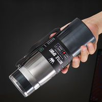 Bouteille d'eau isotherme en acier inoxydable doré de 1000 ml avec corde, idéale pour le sport et les voyages en extérieur – Cadeau promotionnel à prix abordable