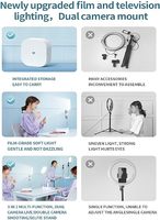 Support de téléphone portable avec lumière vidéo LED et télécommande, équipement de photographie alimenté par batterie pour enregistrement vidéo sur trépied TikTok