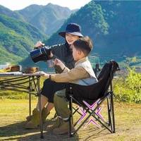 Chaise pliante portable en acier pour l'extérieur, dossier épaissi, siège rembourré pour le camping, la plage, le pique-nique et les activités de plein air