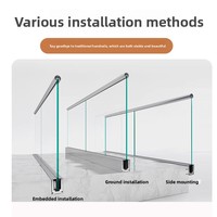 Rampe et garde-corps d'escalier en verre trempé et acier inoxydable sur mesure pour villa, usage intérieur