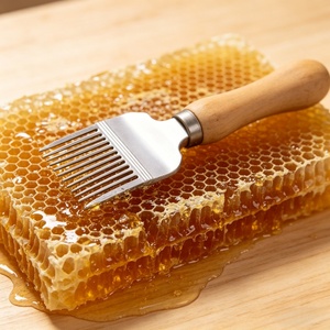 Forchetta per Disopercolatura del Miele con Manico in Legno, Strumento per Apicoltura Tipo Ago per la Raccolta del Miele - Product Image 1