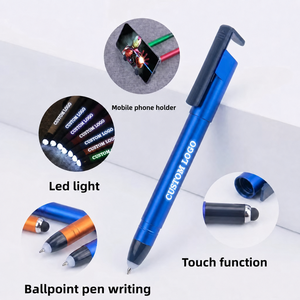 Penna Promozionale Multicolore Personalizzata 4-in-1 con LED, Stilo, Porta Telefono, <span class=keywords><strong>Punta</strong></span> Luminosa e Logo Inciso - Product Image 3