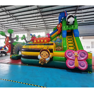 Parque Infantil Inflable con Temática de Animales de la Selva, Castillo Hinchable Comercial para Niños con Tobogán y Equipamiento de Juego - Product Image 3