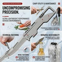 Couteau pliant minimaliste EDC pour le camping avec poignée en titane ultralégère, lame 5CR13MOV, mousqueton, ouvre-bouteille, personnalisable OEM