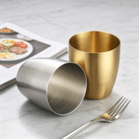 Tasse à eau FLEY en acier inoxydable 304, luxe léger, anti-chute, pour boissons froides, expresso, café, bière, thé, usage quotidien en restaurant