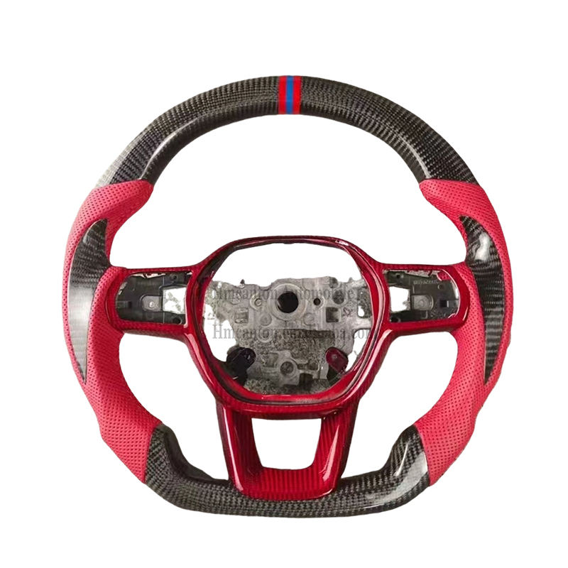 Carbon grip+Perforated Leather+Red Stitching+Red B