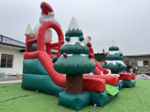 Nhà bị trả lại giáng sinh Mùa Đông lễ hội kỳ nghỉ theo chủ đề Inflatable Bouncer trượt Trở ngại với mái nhà - Product Image 2