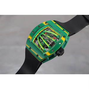 Montre mécanique sportive en céramique luxueuse et élégante, boîtier tonneau, verre saphir, bracelet en fibre de carbone et caoutchouc, bande de 24 mm - Product Image 2