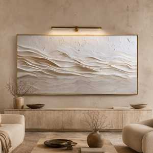 Arte Texturizado para Pared, Pintura al Óleo Abstracta en Tono Beige Neutro, Pintada a Mano sobre Lienzo, para Decoración Moderna de Sala de Estar - Product Image 3