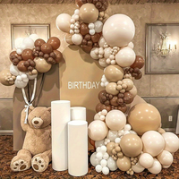 162-teiliges Umweltfreundliches Latex Retro Braun Ballonbogen-Set Wiederverwendbare Ballongirlande für Geburtstags- & Silvester-Partys - Marke JYAO