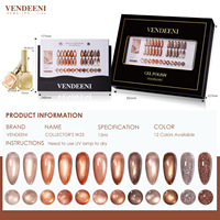 Kit de vernis à ongles gel 12 couleurs mini, étanche, en coffret cadeau, effet œil de chat, pailleté, couleur unie, gel scintillant effet diamant broyé