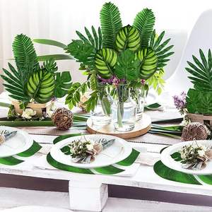 20 Pezzi di Foglie di Monstera Artificiali in Plastica, Decorazione Estiva Tropicale per Casa, Matrimoni e Feste Hawaiane - Product Image 2