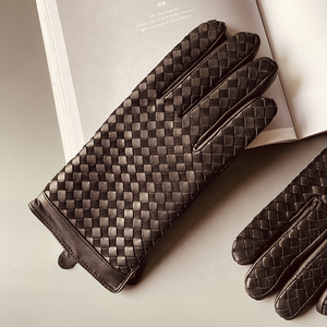 <span class=keywords><strong>Gants</strong></span> en peau de mouton bande de <span class=keywords><strong>cuir</strong></span> <span class=keywords><strong>gants</strong></span> à l'intérieur chaud conduite mode Anti velours bande tressé <span class=keywords><strong>laine</strong></span> avec velours fabricant hommes - Product Image 2