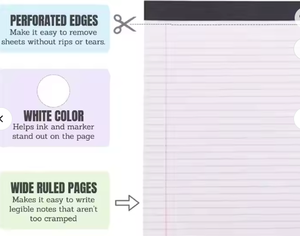 Blocs-notes 8,5 x 11,75 à lignes larges, format <span class=keywords><strong>lettre</strong></span>, imprimés, blancs, 50 feuilles par bloc, reliure à feuilles mobiles, papier offset - Product Image 4