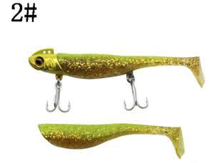 釣り用ジグヘッド ソフトルアー 11cm 37g 2個入り ソフトPVC ジギングベイト 色違い ソフトフィッシングルアー - Product Image 3