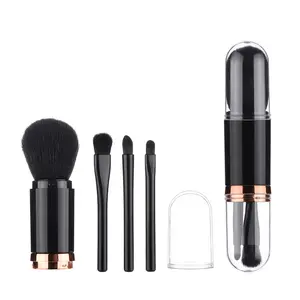 4 in 1 Beauty Tool Mini Eye Brush set Complexion Retractable Portable Makeup Brush with bag Sample dedicated
