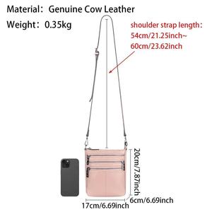 Sacs bandoulière AndoBag pour femmes, sac à main en cuir véritable, sac à bandoulière décontracté tendance, avec poche multi-couches 1928 - Product Image 2