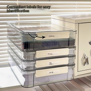 Large Capacity Transparent PET A4 <b>File</b> Storage <b>Box</b> Household Registration Book Junior High School Graduation Certificate - Product Image 2