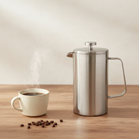 Cafetière à double paroi isolée 1L 800ML 600ML en acier inoxydable 304, presse à café française