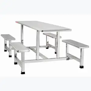 ステンレス鋼レストランダイニングテーブル/ファストフードテーブルと椅子モダンレストラン/学校食堂フードテーブルセット工場