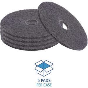 Boardwalk BWK4019HIP High Performance 19\" Stripping <b>Floor</b> Pads Grayish Black 5/Carton Commercial Cleaners - Product Image 6