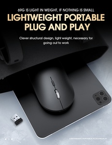 เมาส์ไร้สายแบบเงียบ ชาร์จผ่าน Type-C เชื่อมต่อได้สองระบบ 2.4G/BT5.0 ปรับ DPI ได้ 3 ระดับ รับทำโลโก้ ขายส่ง สำหรับแล็ปท็อปและแท็บเล็ต - Product Image 6