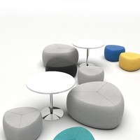 Nouveau canapé de bureau modulaire en forme de galet moderne, ottoman créatif, sièges pour salle d'attente, ensemble de tabourets en tissu couleur personnalisable