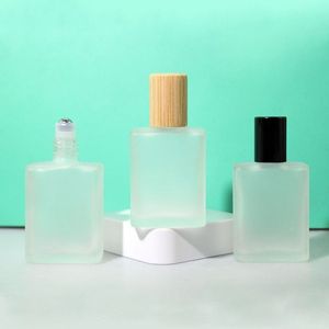 Frosted 15ml Square Flat Glass Bottle Fine Mist Sprayer Screen Printed LK Model Glass Spray Crown Cap Empty Stock Screw <b>Perfume</b> - Product Image 5