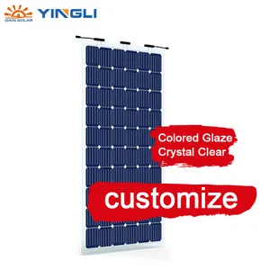 Yingli קבוצת רווח שמש CE תעודה BIPV פנל סולארי להתקין על גג פתרון 10% זכוכית העברת pv מודול 240w