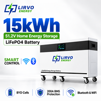 LIRVO Offre Spéciale Batterie Solaire LiFePO4 51.2V 300Ah 15kWh 8000 Cycles Grade A Compatible avec les Onduleurs Growatt Solis Sungrow
