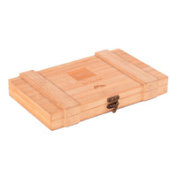 Boîte Cadeau Artisanale en Bois de Pin Naturel KSA Jeddah Season avec Charnière et Loquet Métallique Antique, Non Finie, pour Rangement de Dattes et Aliments