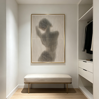 Art déco moderne, art mural abstrait 3D fait main de luxe, cadre doré avec base en MDF pour la décoration d'hôtel, de bureau et de maison