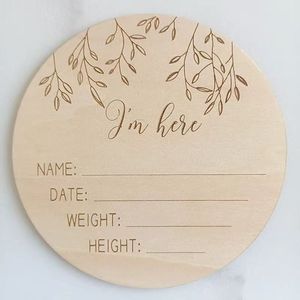 Cartes de jalons de développement pour bébé en peuplier personnalisées en gros, accessoires de photographie pour nouveau-nés en bois, décoration intérieure, annonce de <span class=keywords><strong>naissance</strong></span> pour baby shower - Product Image 6