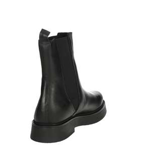 Bottines basses pour femmes en cuir noir style Chelsea avec semelle plateforme - Product Image 3
