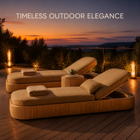 Chaise longue en teck de style nordique pour l'extérieur, résistante à l'eau et aux UV, idéale pour hôtel, maison d'hôtes, cour, bord de plage, canapé-lit