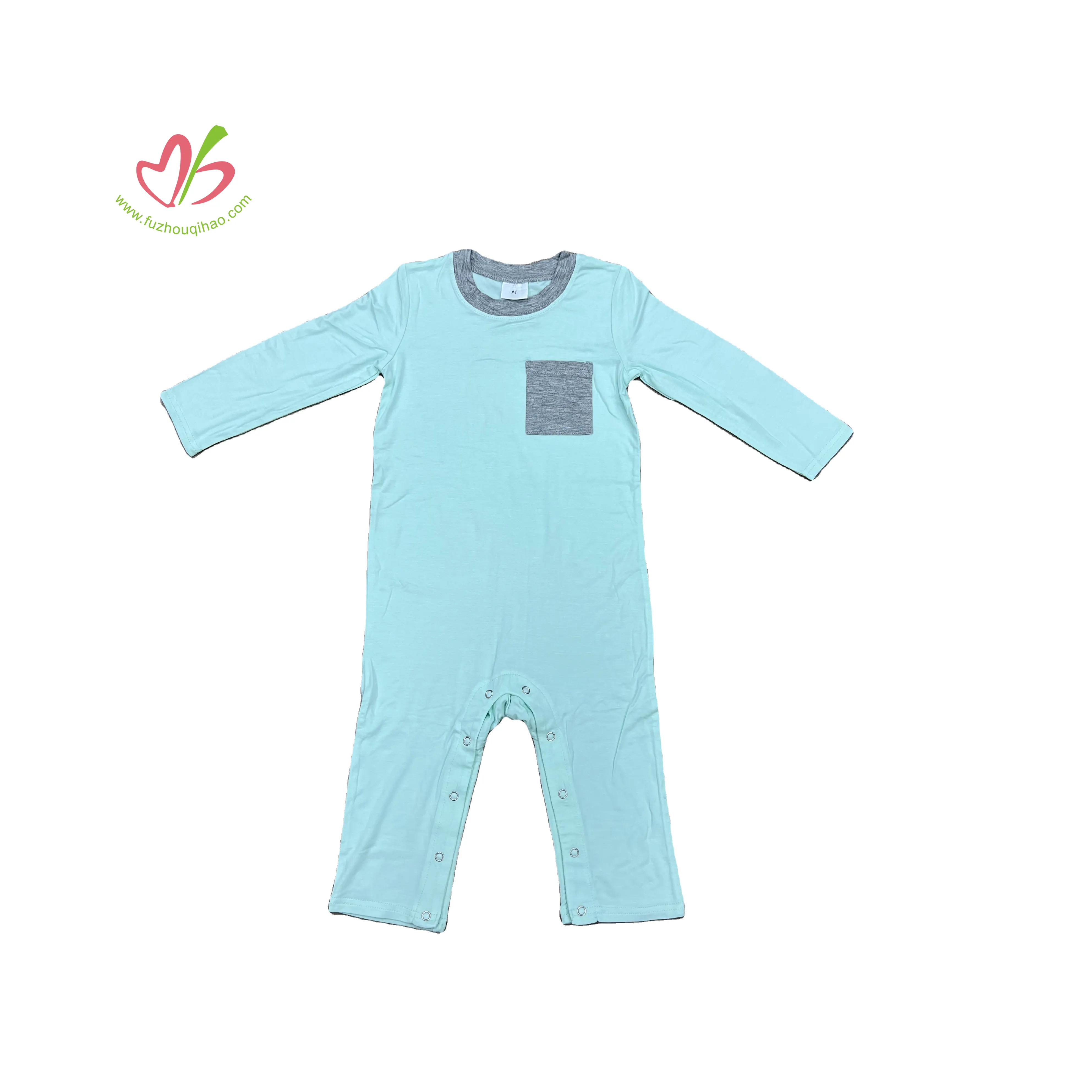 Romper tidur bayi viscose bambu kustom baru pakaian bayi baru lahir pakaian bayi MOQ kecil pakaian bayi Romper bambu bayi super lembut