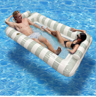 Hamac gonflable double extra-large en PVC, chaise longue flottante pour la piscine, chaise longue de soleil pour l'été