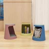 Silla de Plástico para Eventos, Silla Infantil para Lectura, Muebles de Biblioteca, Taburete Plegable Redondo Bajo para Cambio de Zapatos, Otomana, Banco de Almacenamiento de Zapatos