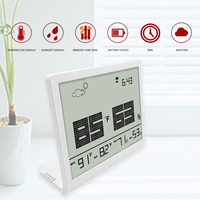 CH-906 Sensor suhu Digital layar LCD, dengan waktu dan jam Alarm fungsi higrometer ruangan Digital