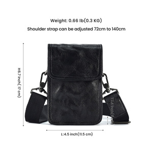 Dujiang Men's Crossbody <b>Bag</b> Genuine Leather Adjustable Strap <b>Small</b> Phone <b>Bag</b> Everyday Use - Product Image 4