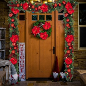 Luxuriöse Weihnachtsdekorationen PE-Rattan-Kränze Halbhandgefertigt Europäisch-Amerikanisch für Türen Schaufenster-Dekorationen Grenzüberschreitende Angebote - Product Image 2