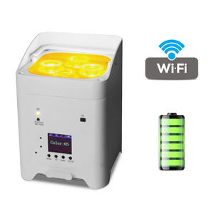 Mini Wireless 4X18W RGBWA + Pin Sạc UV Độ Sáng Cao <span class=keywords><strong>LED</strong></span> Par Làm Cỏ Trắng Uplight - Product Image 5