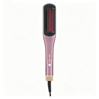 Brosse à cheveux chauffante à vapeur avec peigne démêlant et contrôle de la température pour le coiffage des cheveux
