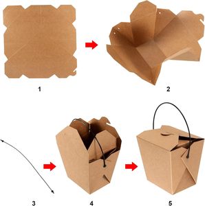 กล่องอาหารแบบนำกลับบ้าน YBLPAK สีน้ำตาลคราฟท์ พร้อมหูหิ้ว ป้องกันการรั่วซึมและคราบไขมัน เห<span class=keywords><strong>มา</strong></span>ะสำหรับงานแต่งงาน งานเลี้ยง และร้านอาหาร - Product Image 3