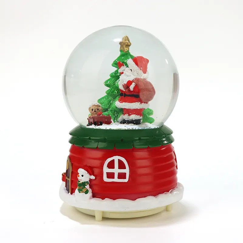 2023 Hot Sales Christmas Snow Globe Customized Water Ball with music desktop ornaments Home decoration statue