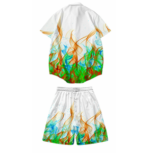 China Casual Summer <strong>Men</strong> Collar Short Sleeve <strong>Shirt</strong> Shorts 2 Piece Beach Printed <strong>Shirt</strong> and Pants - Product Image 4