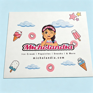 Boîte cadeau de desserts style macaron avec motif Micholandia, design de crème glacée et de bâtonnets glacés pour les fêtes - Product Image 3