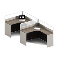Poste de travail modulaire minimaliste pour 2 à 8 personnes avec cloison de séparation et assemblage facile