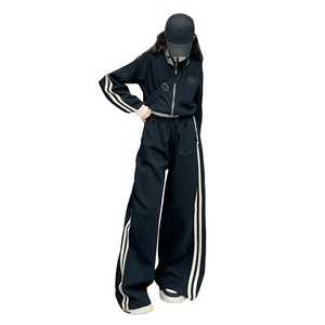 Nouvelle Collection Printemps 2026 : Ensemble 2 Pièces Tendance pour Filles Adolescentes (5-15 Ans) - Veste <span class=keywords><strong>Noire</strong></span> et Jaune + Pantalon Ample - Product Image 4
